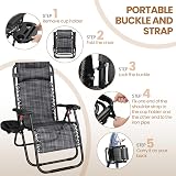 Yaheetech Zero Gravity Chair Outdoor Heavy Duty Folding Recliner with Cup Holder view 7