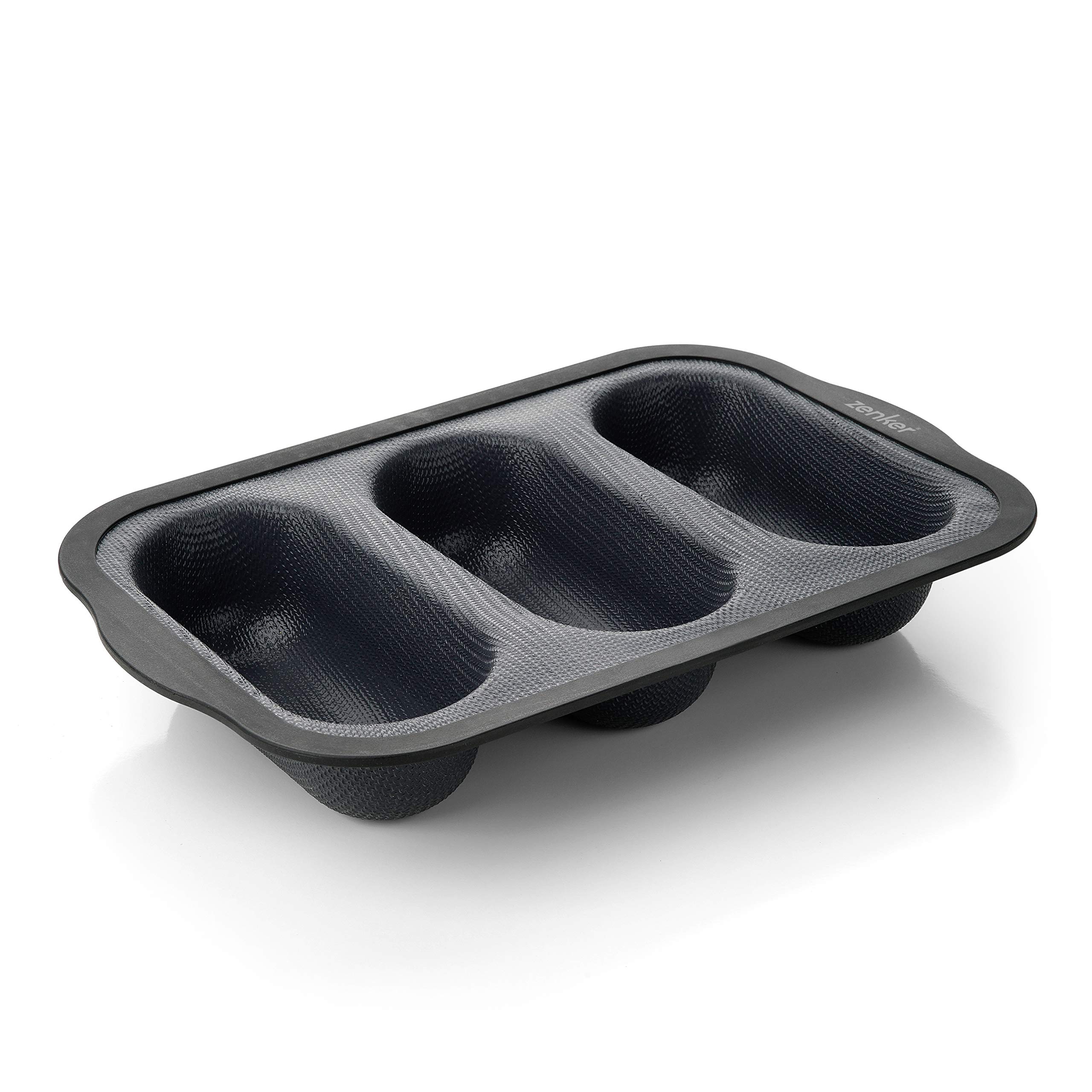 Zenker Mini Baguette Mould 28 x 26 cm, high-Quality fibreglass Reinforced Silicone Baking Mould with Firm Nylon Edge, Baguette Mould with Excellent Non-Stick Properties for Home (Colour: Black).