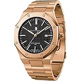 SAPPHERO Mens Watches Stainless Steel Quartz Watch for Men 30M Waterproof Date Clock Fashion Business Wristwatch Gift for Men