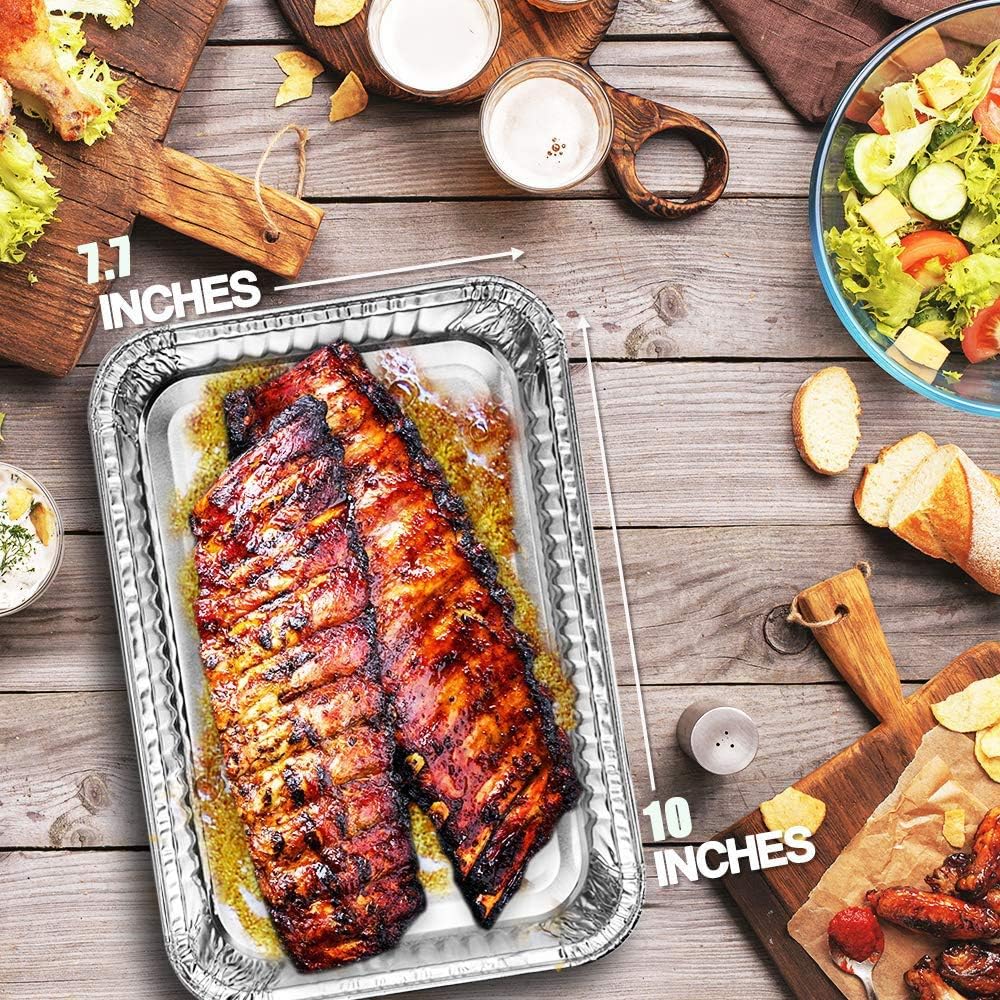 N/ 30 Packs Disposable Aluminum Foil Trays Roasting Trays Containers for Baking Cooking and Frozen Storage of Food (25.5×19.5×5.5cm) - Image 4