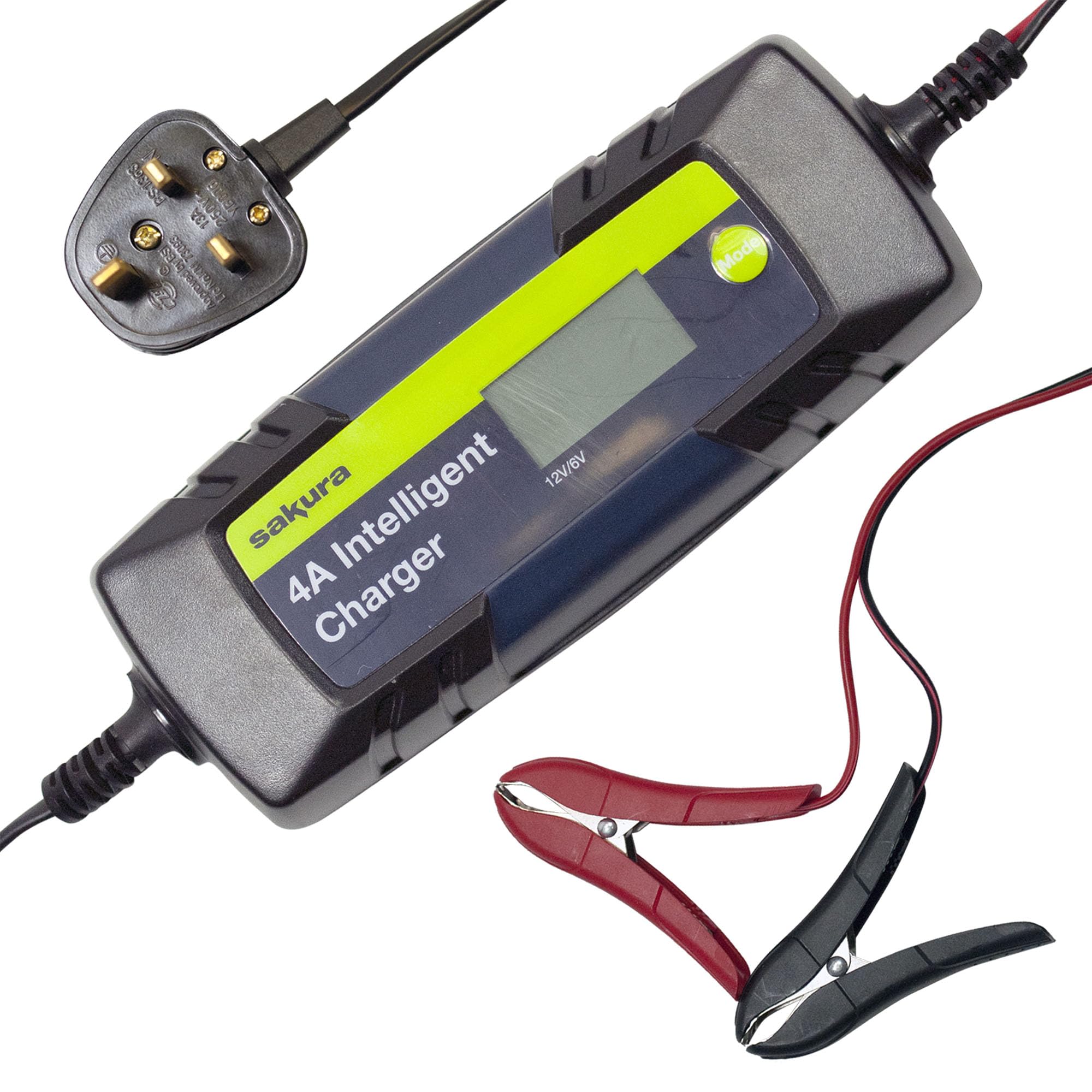 Sakura 4.0 Amp Intelligent Battery Charger for 6V and 12V Car Batteries