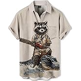 DADDYLOCO Men's Hawaiian Shirt Button Down Funny Printed Casual Short Sleeve Summer Beach Party BBQ Shirts