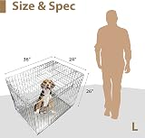 Ellie-Bo Silver Standard Large 36-Inch Folding 2-Door Dog Crate with Tray view 6