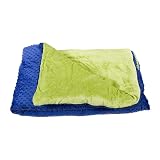 Harkla Kids Weighted Blanket - 10lb Cooling Weighted Blanket for Kids - Washable Minky Cover with Glass Beads - Rayon Made from Bamboo - Designed for Sensory Support (70-90lb) - Blue