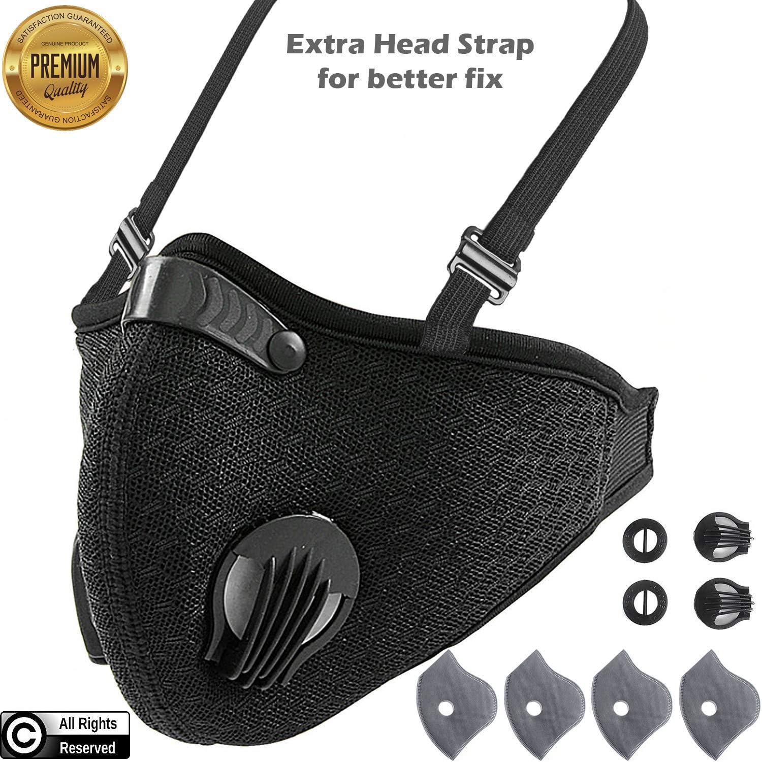 Dust Breathing Mask Activated Carbon Dustproof Mask with Extra Carbon N99 Filters for Pollen Allergy Woodworking Mowing Running Cycling Outdoor Activities