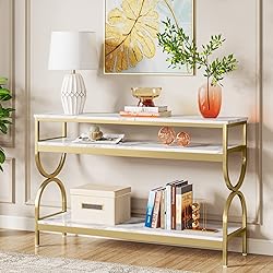 Tribesigns 3-Tier Console Table, 55 inch Sofa Table
