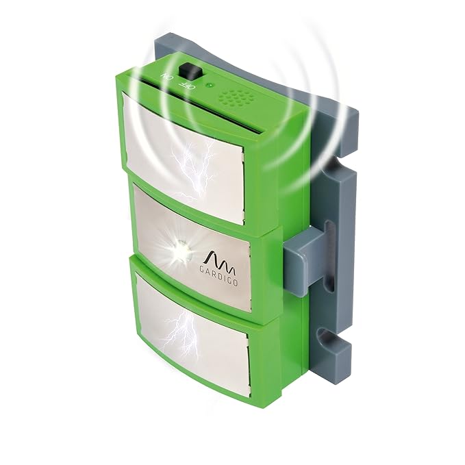 Gardigo Marder-Schock Mobil I Profi Marderschreck I 3-Fach Marderabwehr mit Elektroschock, Schall und Blendlicht