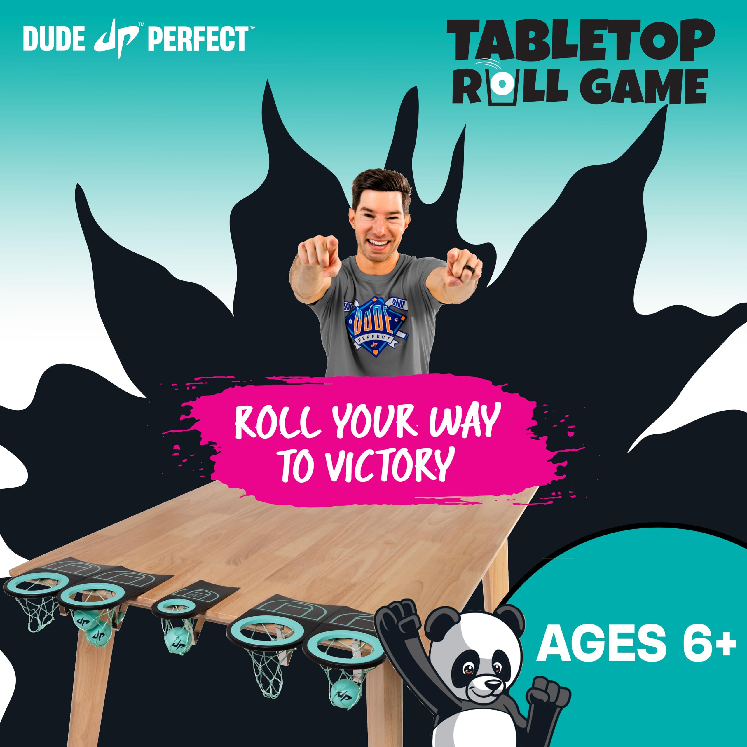 Dude Perfect Tabletop Roll, a Target Toss Game, for Kids and Adults, Great for Family and Friend Game Night, Perfect for a Gift and Parties, Ages 6+