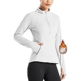 Willit Women's Fleece Running Jacket Pullover Thermal Equestrian Shirt Golf Shirt Long Sleeve Half Zip Exercise Winter Gear