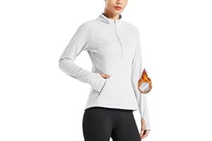 Willit Women's Fleece Running Jacket Pullover Thermal Equestrian Shirt Golf Shirt Long Sleeve Half Zip Exercise Winter Gear