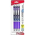 Pentel EnerGel RTX Retractable Liquid Gel Pen (0.5mm), Fine Line, Needle Tip, Violet Ink, Pack of 3 (BLN75BP3V)
