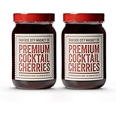 Traverse City Whiskey Co. Premium Cocktail Cherries (20.6oz / 585g) Pack of 2 | Cocktails &amp; Desserts | All American, Natural, Certified Kosher, Stemless, Slow-Cooked Garnish for Old Fashioned, Ice Cream Sundaes &amp; More