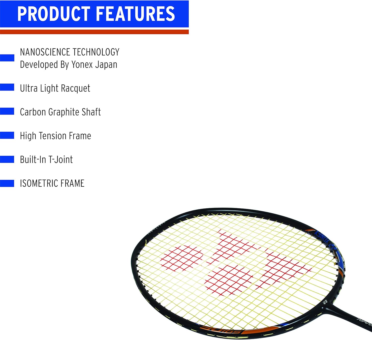 YONEX Nanoray Light 18i Graphite Badminton Racquet (Black) : Sports & Outdoors
