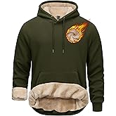 TACVASEN Men's Sherpa Lined Hoodies Pullover Midweight Fleece Winter Warm Athletic Sweatshirts with Kangaroo Pocket