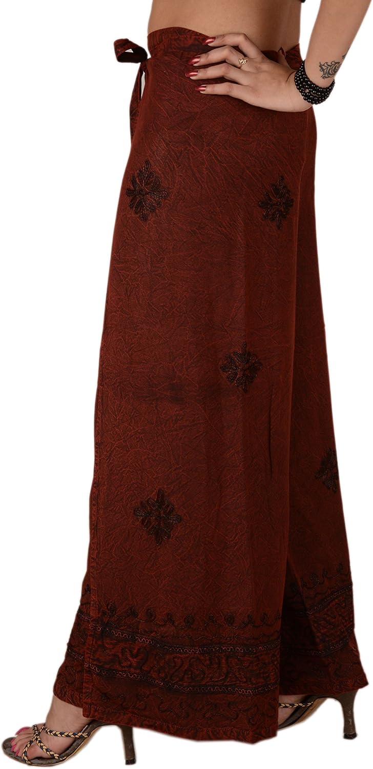 Skirts N Scarves Rayon Embroidered Aladdin Pant, Black, One Size at  Women’s Clothing store
