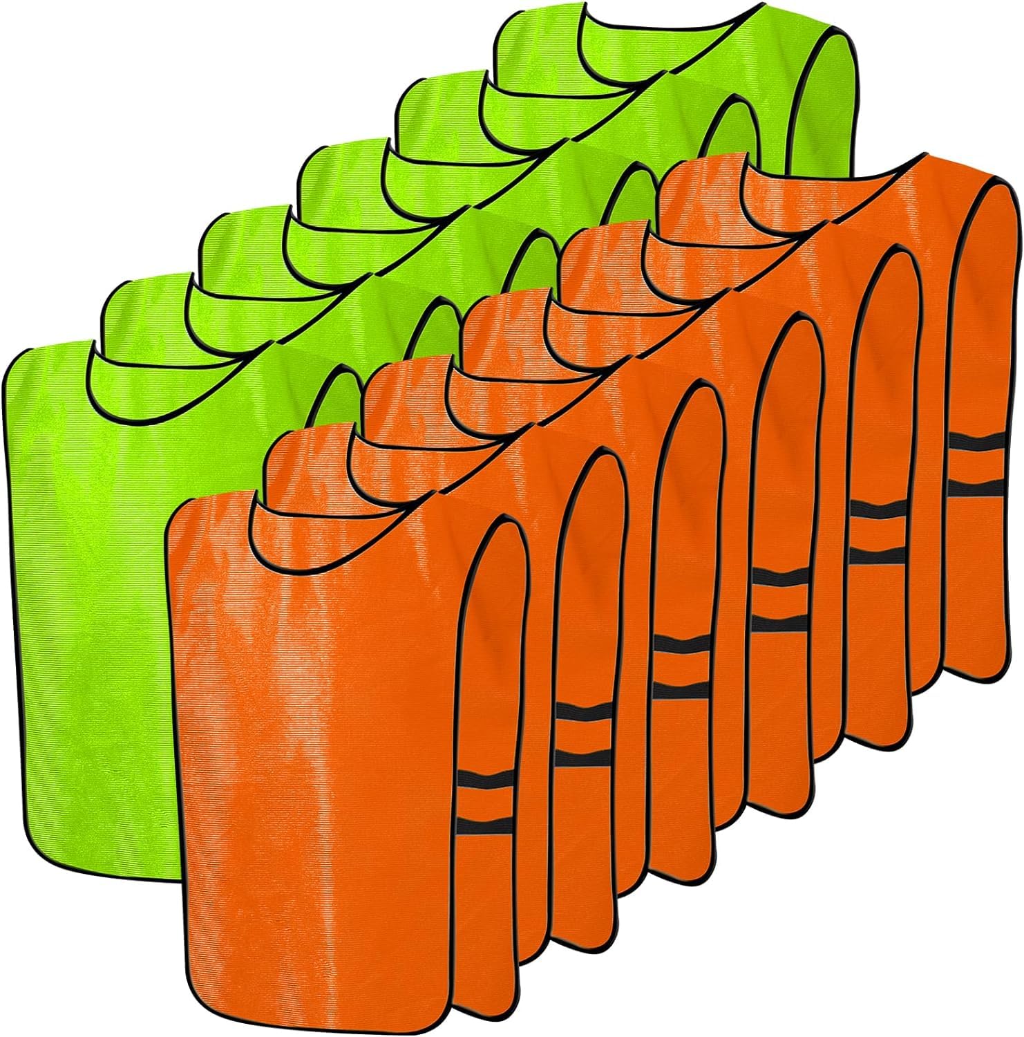 12 Pack Scrimmage Training Vest, Team Practice Vests, Soccer Bibs Practice Jersey Athletic Pinnies for Kids Youth Adult