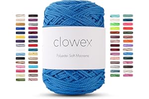 Clowex Polyester Soft Macrame Cord 2.5-3mm, 191 Yards x 1/9 inc Turkish Polyester Rope, Braided Macrame Yarn for DIY Crafts, Plant Hanger, Wall Hanging, Macrame Bag
