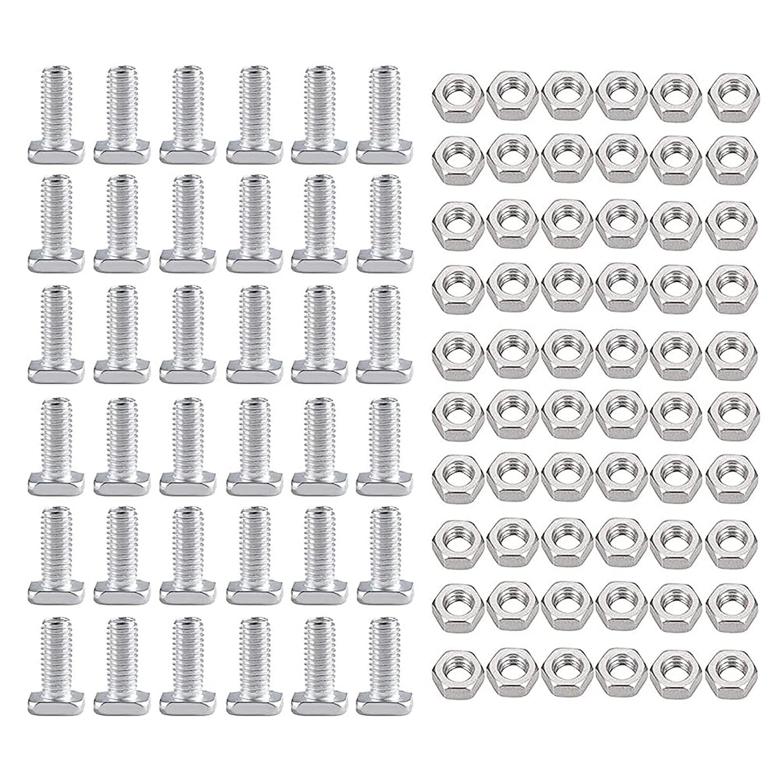 CYUaoao Greenhouse Nuts and Bolts Aluminium M6 X 12mm 50Sets Cropped Head Nuts and Square Head Bolts for Repairing Greenhouse Patio Workshop Warehouse