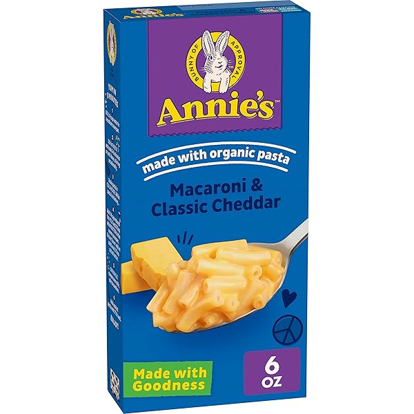 ANNIE’S CLASSIC MACARONI & MILD CHEDDAR MACARONI & CHEESE NATURAL 6 OZ BOX