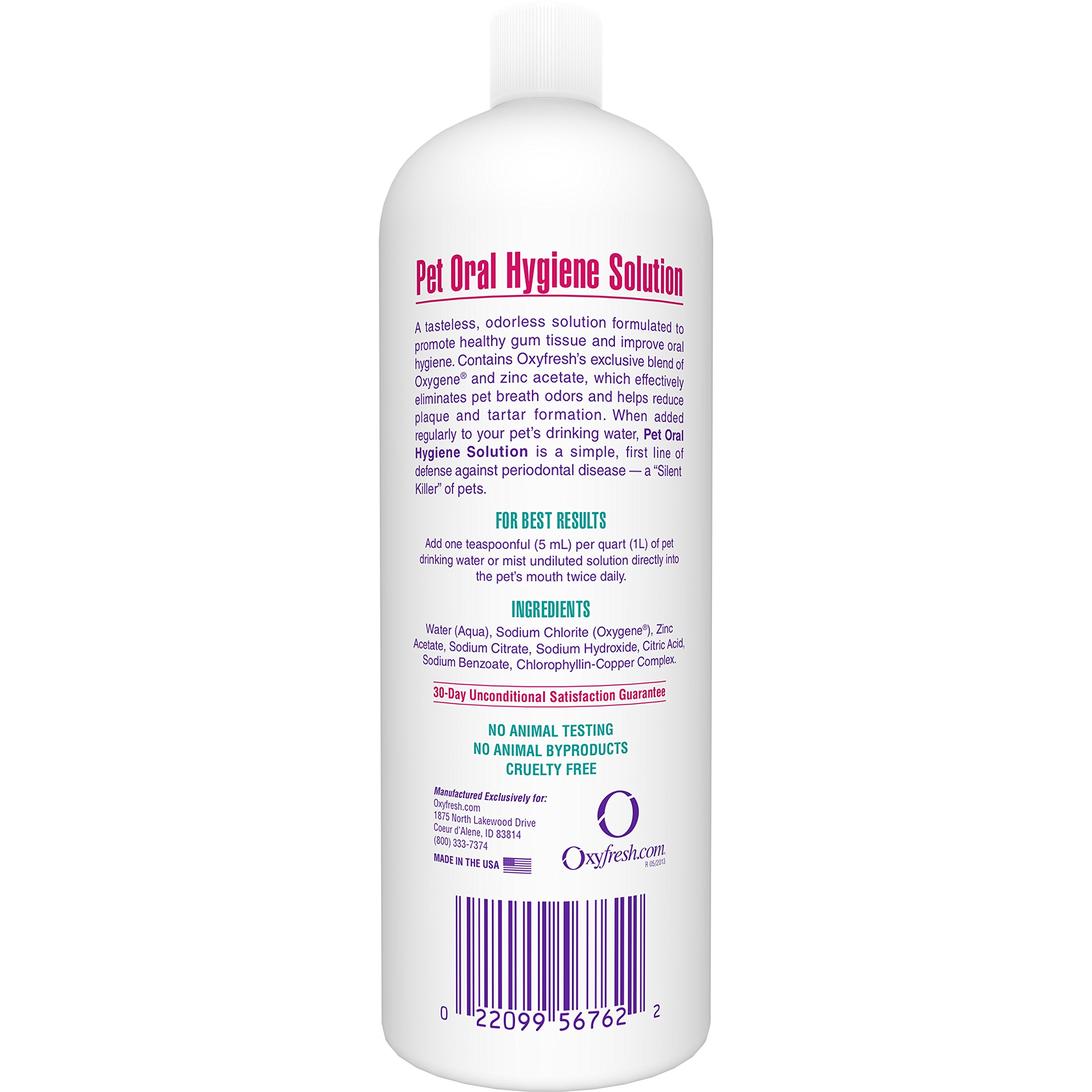 Oxyfresh Pet Oral Hygiene Solution Dog and Cat Water Additive for Bad