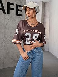 SOLY HUX Jersey Shirts for Women Oversized T-Shirt