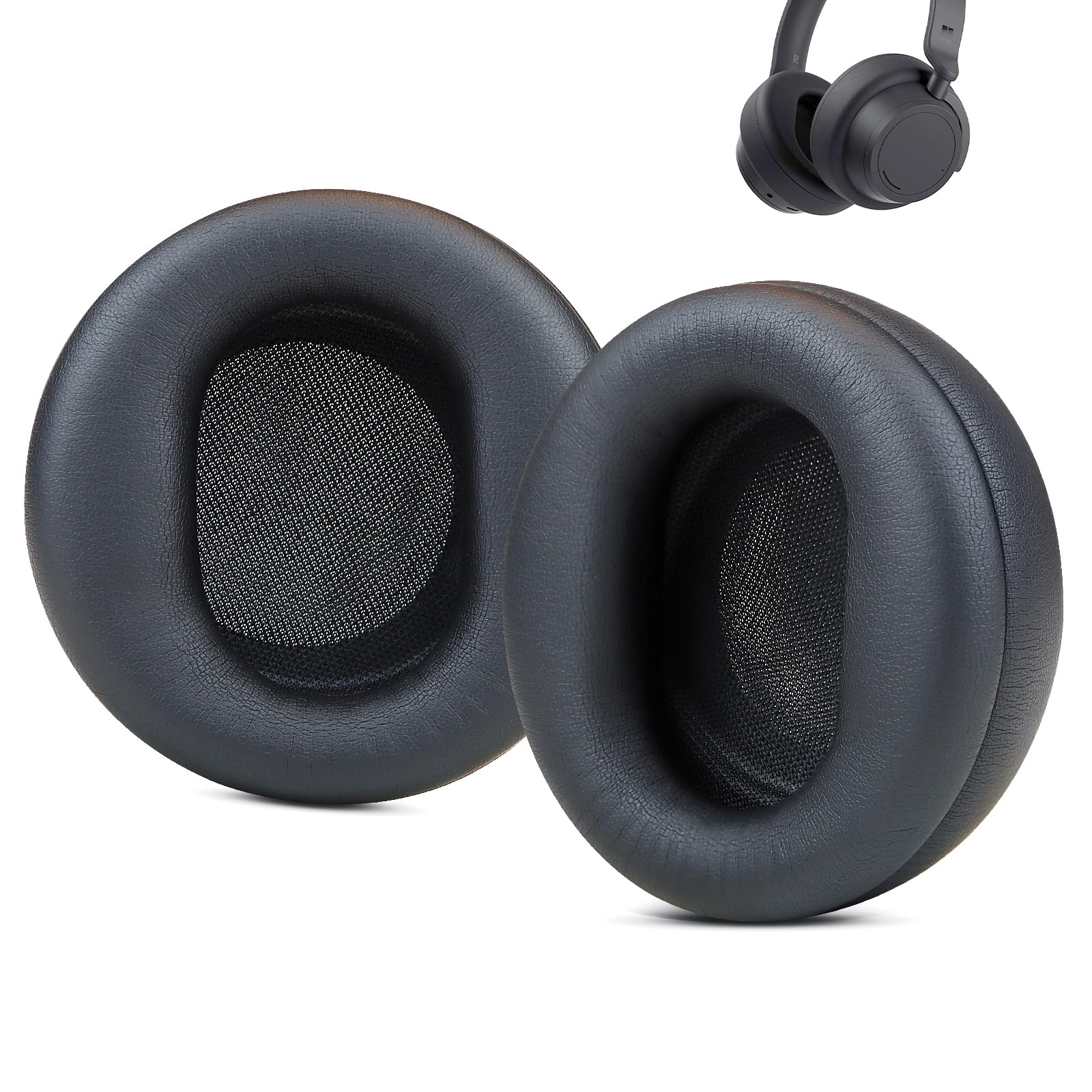 SINOWO Replacement Earpads for Microsoft Surface Headphones 1 2 Wireless Noise Cancellation Headsets,Ear Pads Cushions with High-Density Noise Isolation Foam,Soft Protein Leather-Black