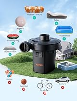 AstroAI Electric Pump 400L/min 220-240V UK 3 Nozzles Air Mattress Pool Inflator view 4