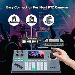 Tenveo NDI PTZ Camera Joystick Controller, 5'' LCD
