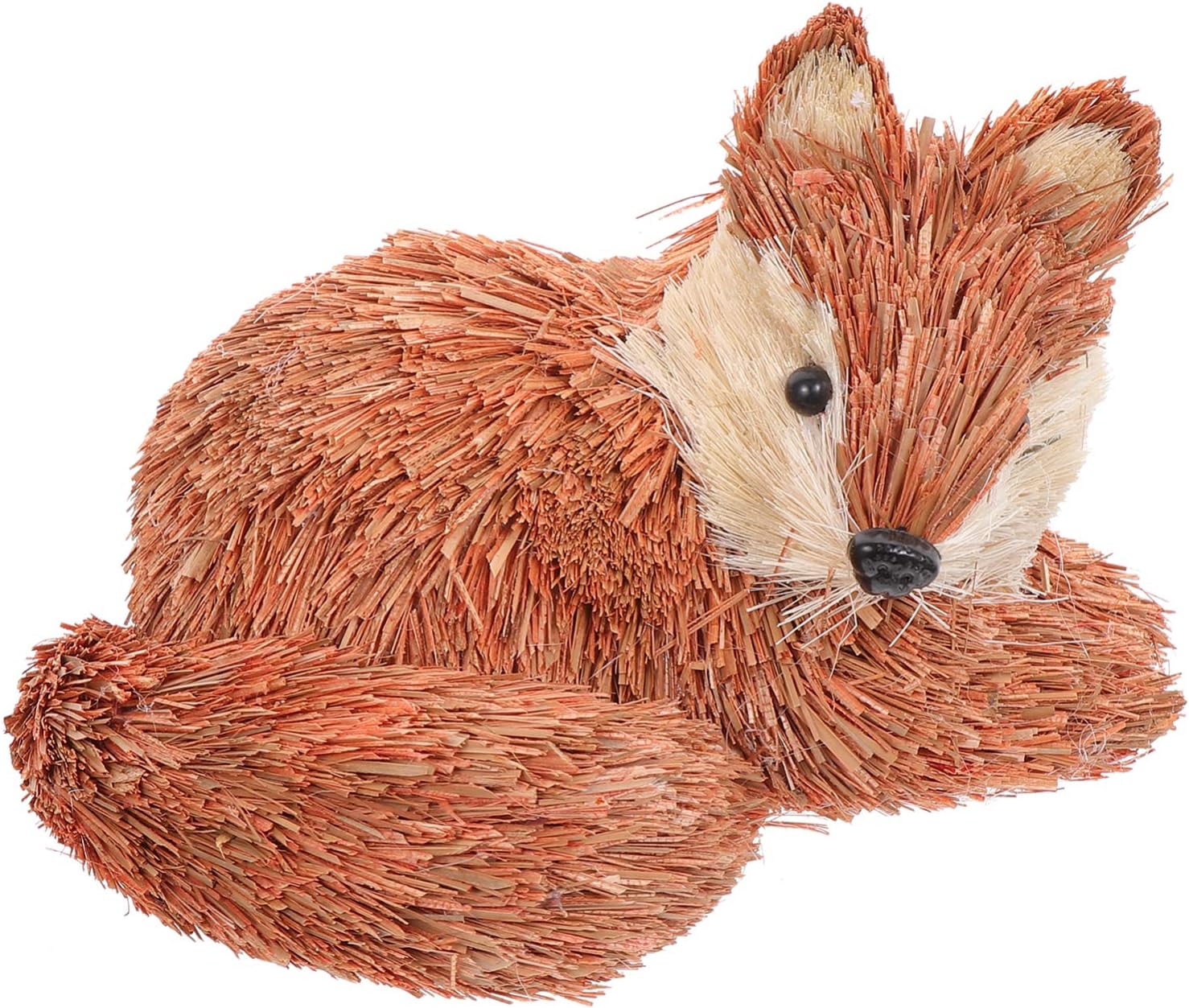 IMIKEYA Straw Fox Figurines Home Decor Straw Animal Handmade Woodland