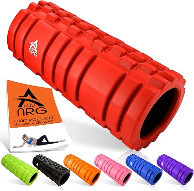 The Glowhouse ActivNRG Fitness Foam Roller Red 33cm 14cm Diameter 700g