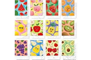 GLASSWINDS 12 Pcs Pre Drawn Canvas to Paint for Boys Girls, 8 X 10 Inch Pre Printed Canvases for Painting, Prepare Stretched Canvas Outline Painting Boards for Paint Party Favor Supplies (Fruit)