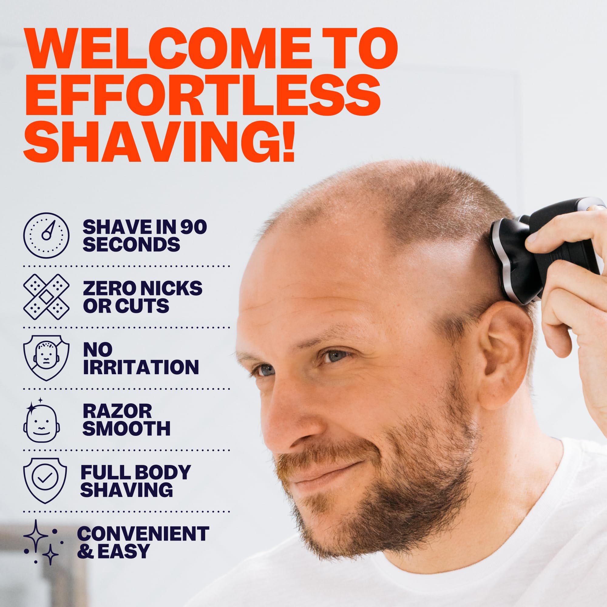 Freebird FlexSeries Pro Electric Head & Body Shaver - Mens Cordless Rechargeable Wet/Dry Skull Bald Head Back & Groin Waterproof Razor with Rotary Blades, Clippers, Nose Trimmer, Brush, Massager