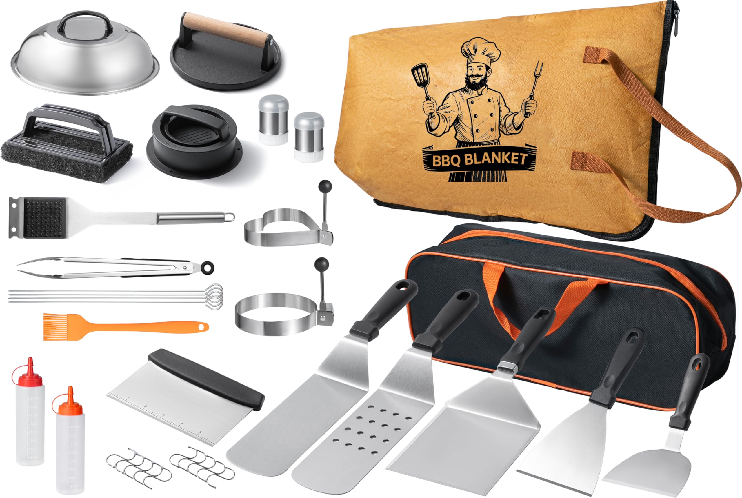 Photo 1 of 36PCS Grilling Accessories, Griddle Accessories Kit with BBQ Blanket, Flat Top Grill Tools for Blackstone & Camp Chef, Grill Spatula Set with Enlarged Spatulas, Basting Cover, Scraper