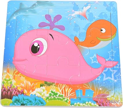 Tiny Souls Wooden Puzzle Pink Whale
