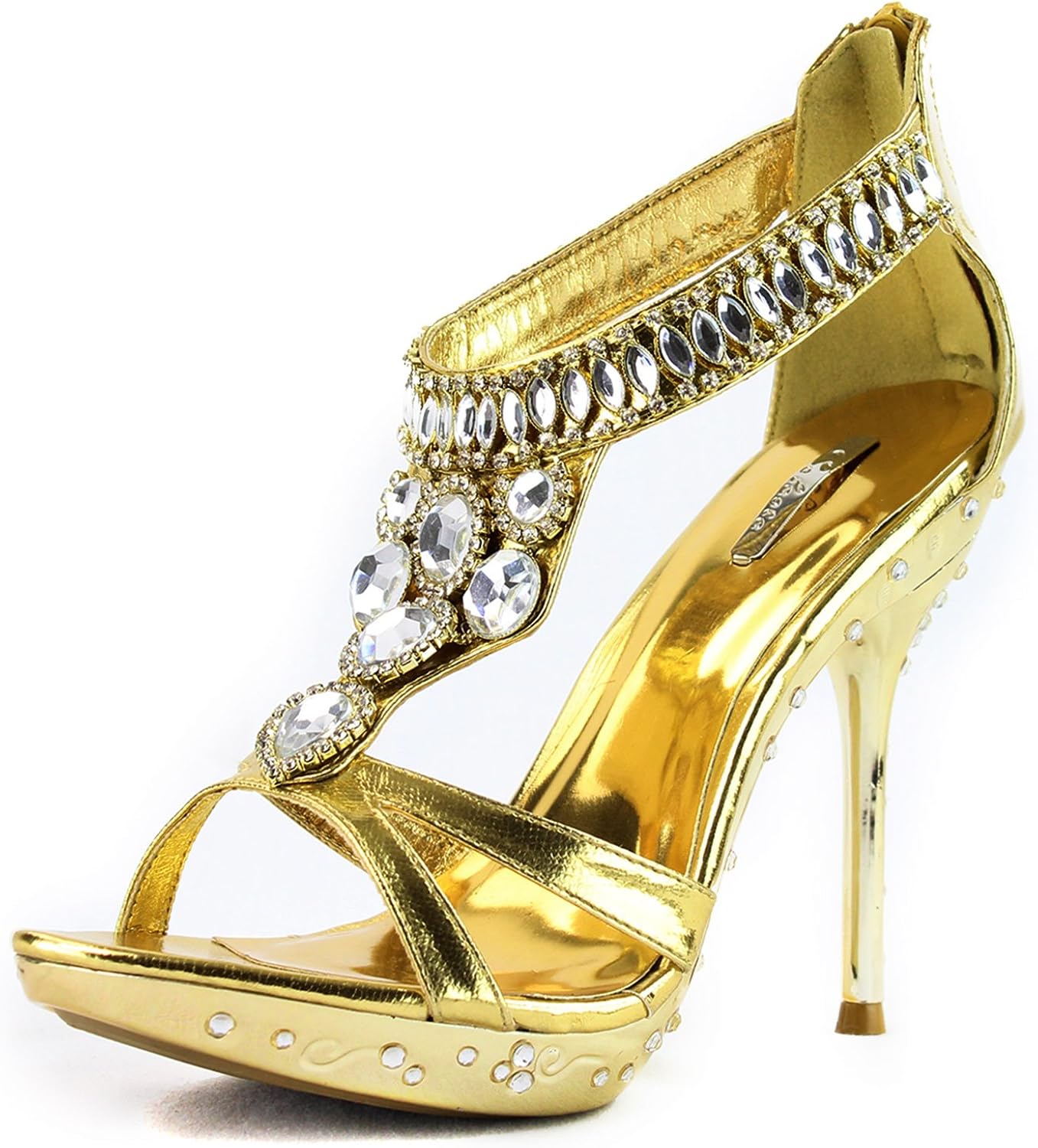 Womens gold evening shoes Outlet