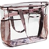 ESVAN Clear Tote bags Stadium Approved Security Travel Gym See Through Bags for Work Sports Concerts Travel Beach