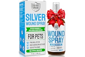 SILVER GRADE Wound Spray for Pets – Colloidal Silver Wound Care for Dogs & Cats – Helps with Skin Irritation, Hot Spots, Rashes, Scratching, Itch, Bites & Burns – Use a Dog Cone – 4 oz
