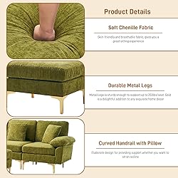 Wrofly U-Shaped Sectional Sofa Couch, 114" Comfy