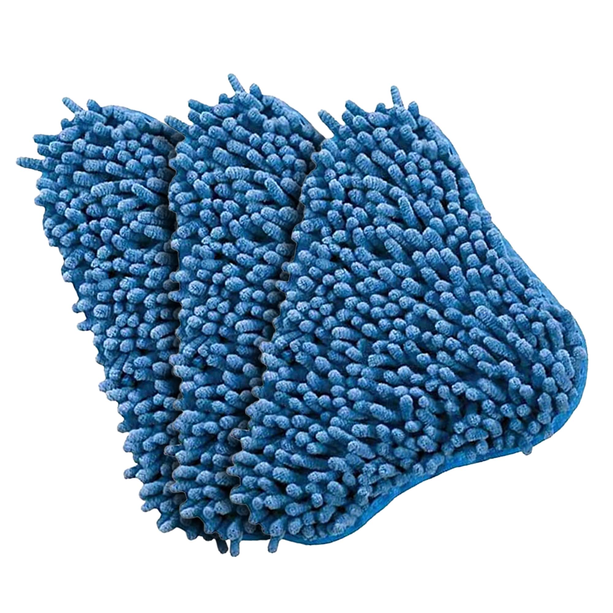 Kaket 3 Pack Microfibre Mop Pads Compatible with H2O H20 X5, Blue Replacement Steam Mop Pads Washable