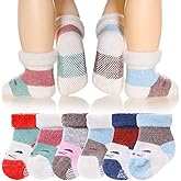 Eyean Baby Wool Grip Sock Soft Winter Warm Thick Non Slip Toddler Boy Girls Crew Socks For Children 6 Pairs