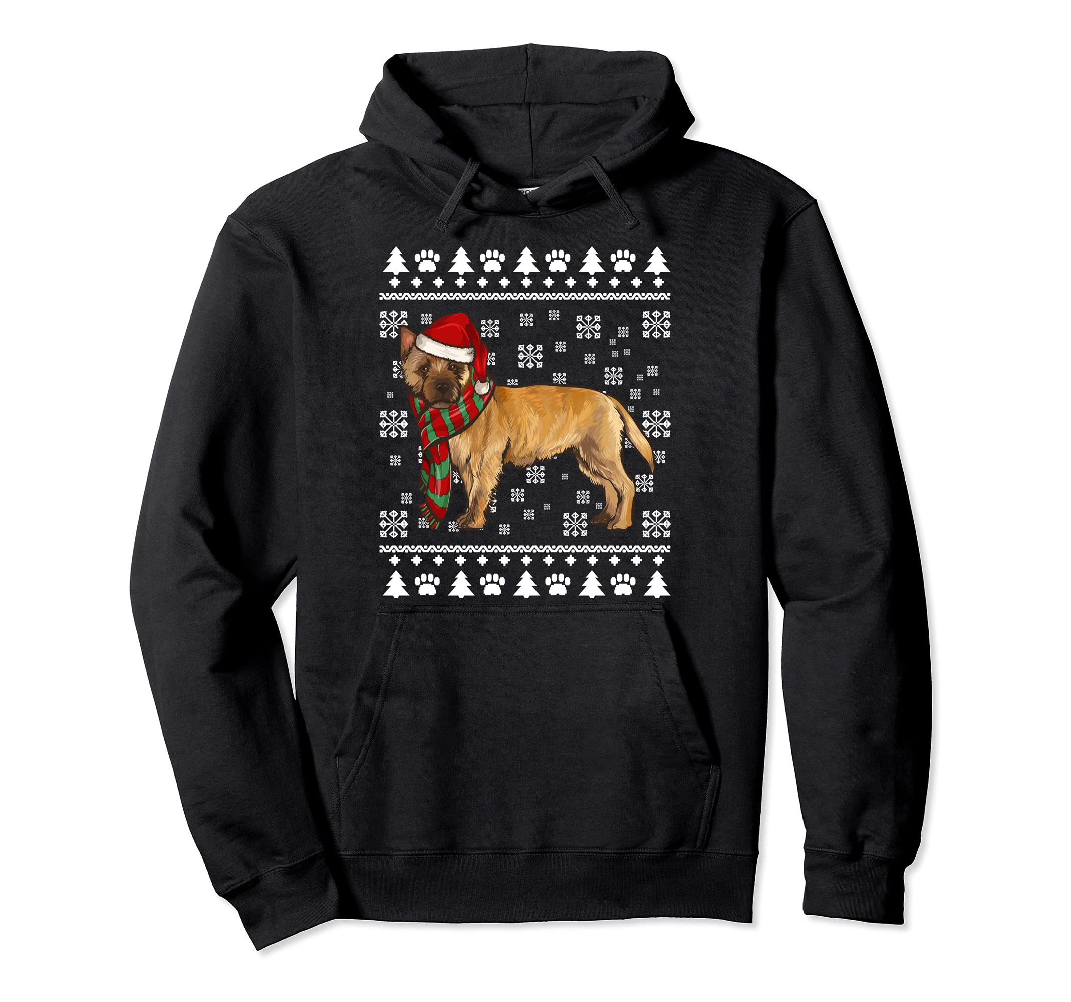 Cairn Terrier Dog Santa Hat Xmas Ugly Christmas Pullover Hoodie