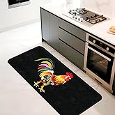 Decorative Kitchen Mats for Floor Colorful Rooster(001) Non-Slip Washable Farmhouse Laundry Room Rug 48"x20"
