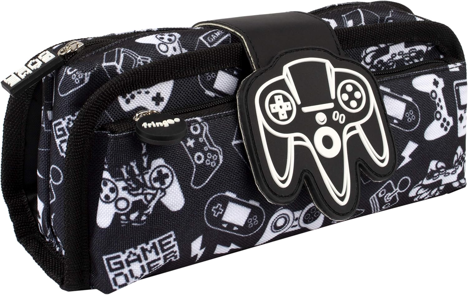 Fringoo - Silicone Patch Kids Pencil Case for Boys, Game on, A vous de jouer