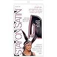 Stay On Satin Hair Wrap Doo Tie Durag Womens Head Scarf for Sleeping, Black w/Pink Binding