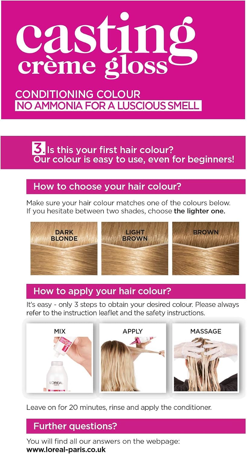 L'Oréal Paris Casting Crème Gloss Semi-Permanent Hair Dye, Ammonia-Free Formula & Honey-Infused Conditioner, Glossy Finish - Image 4