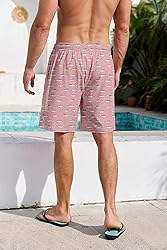 Lzzidou Men's Swim Trunks 8 Inch Inseam Mesh Lining