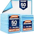Disposable Underpads - 24x36 Pack of 50 - Absorbent Incontinence Bed Pads for Adults, Kids, Elderly, and Pets - Fluid and Uri