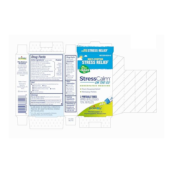 BOIRON STRESSCALM ON THE GO FOR RELIEF OF STRESS, ANXIOUSNESS, NERVOUSNESS, IRRITABILITY, AND FATIGUE, 80 COUNT PER TUBE – 4 TUBES WITH PEAK10 HEALTH PEN