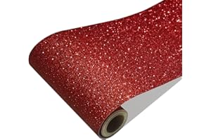 CRE8TIVE Red Glitter Wallpaper Border Peel and Stick Wall Border Fabric Shiny Glitter Red Wallpaper Border Sticker Self Adhesive Removable Red Contact Paper Border for Girls Bedroom Dresser DIY 8"x80"