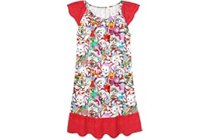 Vieille Girls Nightgowns Cute Princess Sleepwear Flutter Sleeve Pajamas Nightie Dress 5-12 Years